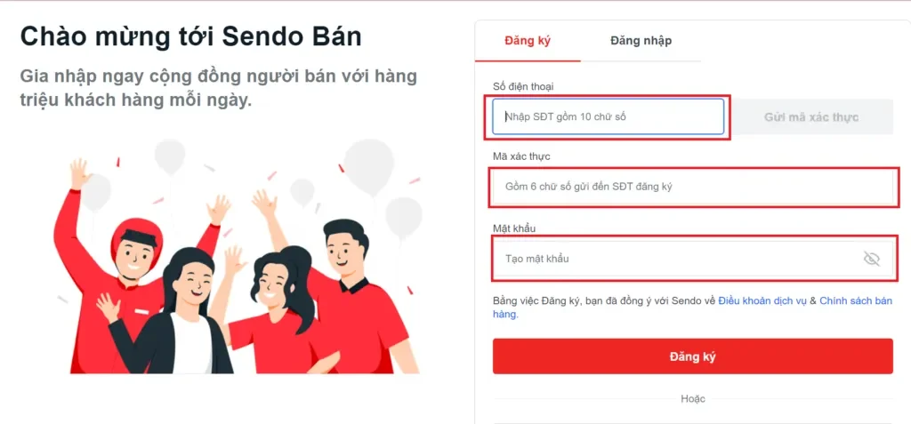 Các bước chi tiết để đăng ký gian hàng trên Sendo
